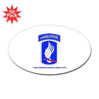 173ABCT - M01 - 01 - SSI - 173rd Airborne Brigade Combat Team with text - Sticker (Oval 50 pk)