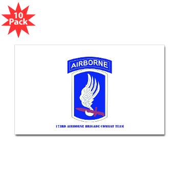 173ABCT - M01 - 01 - SSI - 173rd Airborne Brigade Combat Team with text - Sticker (Rectangle 10 pk)