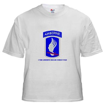 173ABCT - A01 - 04 - SSI - 173rd Airborne Brigade Combat Team with text - White T-Shirt