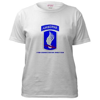 173ABCT - A01 - 04 - SSI - 173rd Airborne Brigade Combat Team with text - Women's T-Shirt