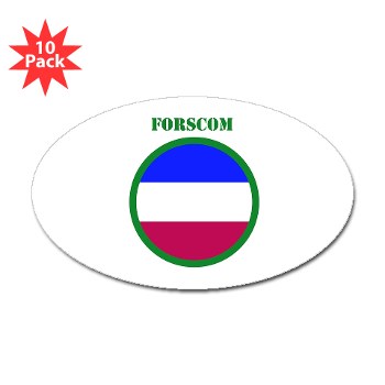 FORSCOM - M01 - 01 - SSI - FORSCOM with Text Sticker (Oval 10 pk) - Click Image to Close