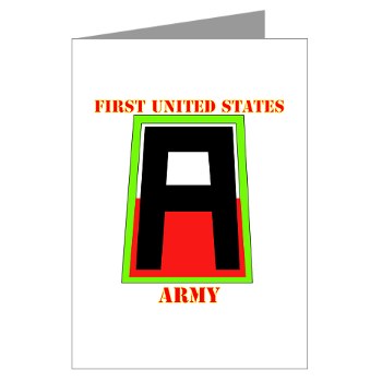 1A - M01 - 02 - SSI - First United States Army with Text Greeting Cards (Pk of 10)