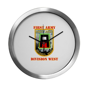 01AW - M01 - 03 - SSI - First Army Division West with Text - Modern Wall Clock
