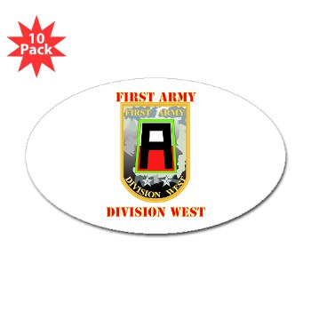 01AW - M01 - 01 - SSI - First Army Division West with Text - Sticker (Oval 10 pk)