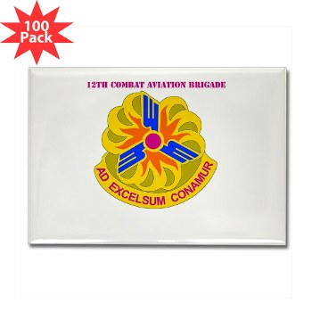 12CAB - M01 - 01 - DUI - 12th Combat Aviation Brigade With Text - Rectangle Magnet (100 pack)