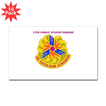 12CAB - M01 - 01 - DUI - 12th Combat Aviation Brigade With Text - Sticker (Rectangle 10 pk)