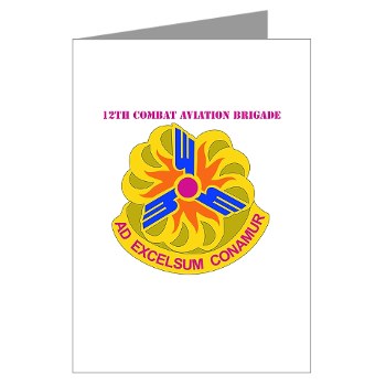 12CAB - M01 - 02 - DUI - 12th Combat Aviation Brigade With Text - Greeting Cards (Pk of 10)