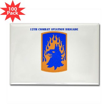 12CAB - M01 - 01 - SSI - 12th Combat Aviation Brigade with Text - Rectangle Magnet (100 pack)