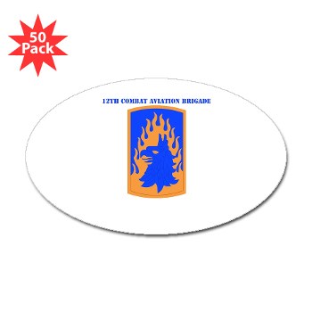 12CAB - M01 - 01 - SSI - 12th Combat Aviation Brigade with Text - Sticker (Oval 50 pk)