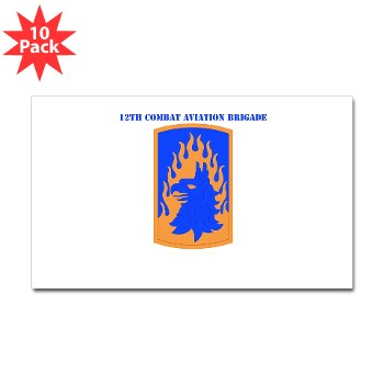 12CAB - M01 - 01 - SSI - 12th Combat Aviation Brigade with Text - Sticker (Rectangle 10 pk)