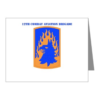 12CAB - M01 - 02 - SSI - 12th Combat Aviation Brigade with Text - Note Cards (Pk of 20)