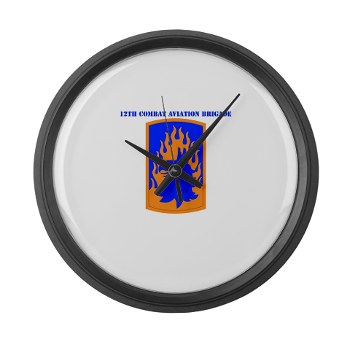 12CAB - M01 - 03 - SSI - 12th Combat Aviation Brigade with Text - Large Wall Clock