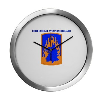 12CAB - M01 - 03 - SSI - 12th Combat Aviation Brigade with Text - Modern Wall Clock