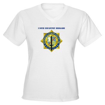 170IB - A01 - 04 - DUI - 170th Infantry Brigade with text Women's V-Neck T-shirt
