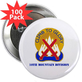 10mtn - M01 - 01 - DUI - 10th Mountain Division with Text 2.25" Button (100 pk)