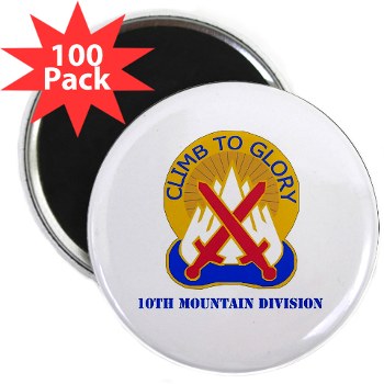 10mtn - M01 - 01 - DUI - 10th Mountain Division with Text 2.25" Magnet (100 pk)