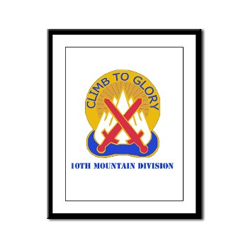 10mtn - M01 - 02 - DUI - 10th Mountain Division with Text Framed Panel Print - Click Image to Close