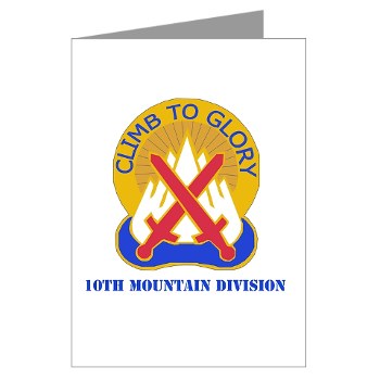 10mtn - M01 - 02 - DUI - 10th Mountain Division with Text Greeting Cards (Pk of 20)