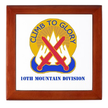 10mtn - M01 - 03 - DUI - 10th Mountain Division with Text Keepsake Box - Click Image to Close