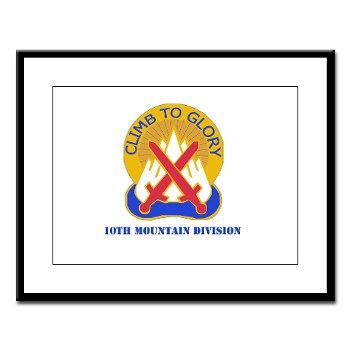 10mtn - M01 - 02 - DUI - 10th Mountain Division with Text Large Framed