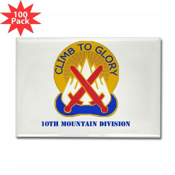 10mtn - M01 - 01 - DUI - 10th Mountain Division with Text Rectangle Magnet (100 pk)
