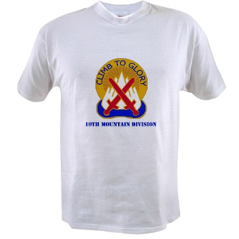 10mtn - A01 - 04 - DUI - 10th Mountain Division with Text Value T-shirt