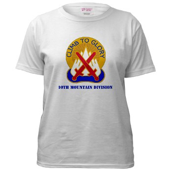 10mtn - A01 - 04 - DUI - 10th Mountain Division with Text Women's T-Shirt