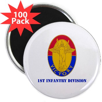 1ID - M01 - 01 - DUI - 1st Infantry Division with Text 2.25" Magnet (100 pk) - Click Image to Close