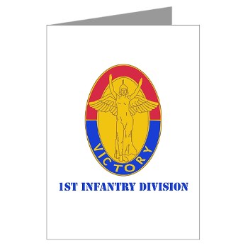 1ID - M01 - 02 - DUI - 1st Infantry Division with Text Greeting Cards (Pk of 20)