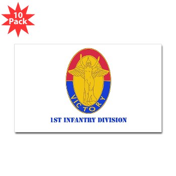 1ID - M01 - 01 - DUI - 1st Infantry Division with Text Sticker (Rectangle 10 pk) - Click Image to Close