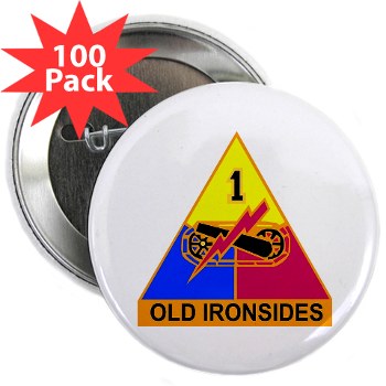 1AD - M01 - 01 - DUI - 1st Armored Division 2.25" Button (100 pack)