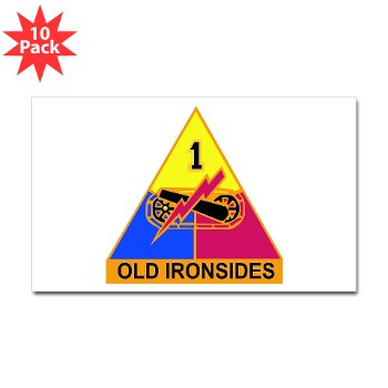 1AD - M01 - 01 - DUI - 1st Armored Division Sticker (Rectangle 10 pk)