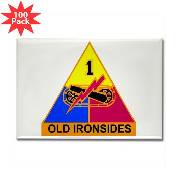 1AD - M01 - 01 - DUI - 1st Armored Division Rectangle Magnet (100 pack) - Click Image to Close