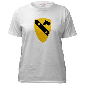 1CAV - A01 - 04 - DUI - 1st Cavalry Division Women's T-Shirt - Click Image to Close