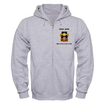 1A - A01 - 03 - DUI - First United States Army with Text Zip Hoodie