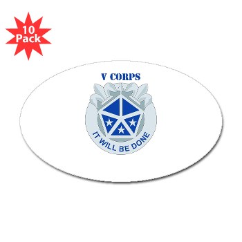 vcorps - M01 - 01 - DUI - V Corps with text Sticker (Oval 10 pk) - Click Image to Close