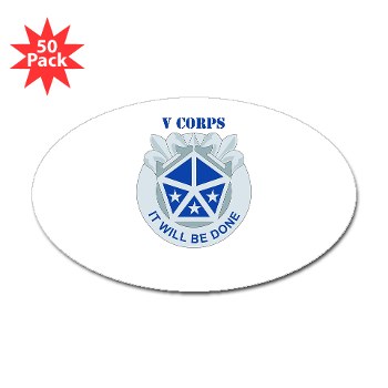 vcorps - M01 - 01 - DUI - V Corps with text Sticker (Oval 50 pk)