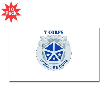 vcorps - M01 - 01 - DUI - V Corps with text Sticker (Rectangle 10 pk) - Click Image to Close