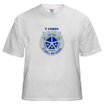 vcorps - A01 - 04 - DUI - V Corps with text White T-Shirt