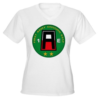 01AE - A01 - 04 - First Army Division East Women's V-Neck T-Shirt - Click Image to Close