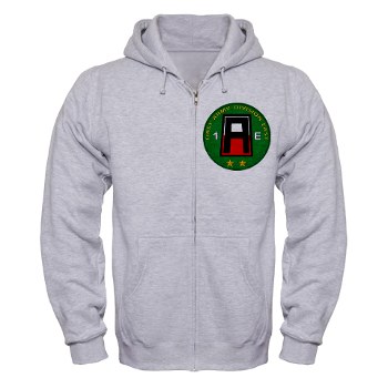 01AE - A01 - 03 - First Army Division East Zip Hoodie - Click Image to Close