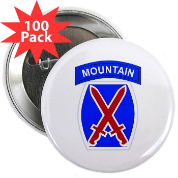 10mtn - M01 - 01 - SSI - 10th Mountain Division 2.25" Button (100 pk)