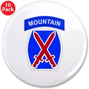 10mtn - M01 - 01 - SSI - 10th Mountain Division 3.5" Button (10 pk) - Click Image to Close
