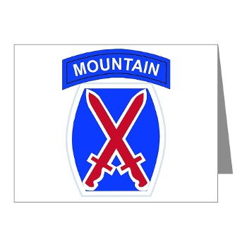10mtn - M01 - 02 - SSI - 10th Mountain Division Note Cards (Pk of 20)
