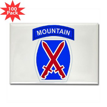 10mtn - M01 - 01 - SSI - 10th Mountain Division Rectangle Magnet (100 pk)