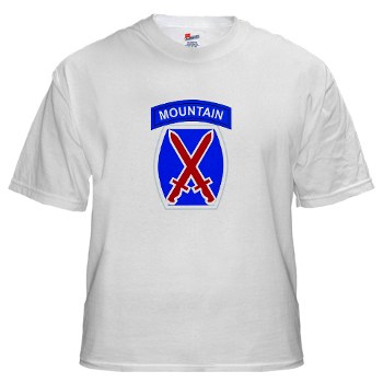 10mtn - A01 - 04 - SSI - 10th Mountain Division White T-Shirt