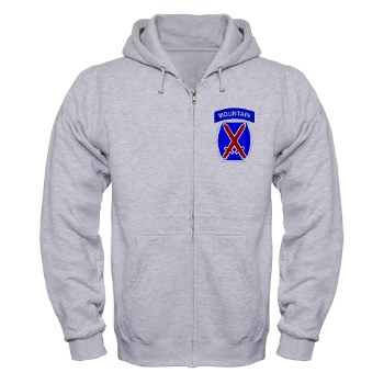 10mtn - A01 - 03 - SSI - 10th Mountain Division Zip Hoodie - Click Image to Close
