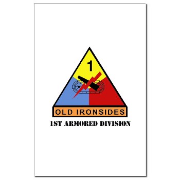 1AD - M01 - 02 - SSI - 1st Armored Division with Text Mini Poster Print