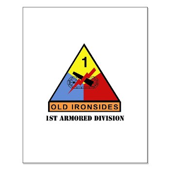 1AD - M01 - 02 - SSI - 1st Armored Division with Text Small Poster