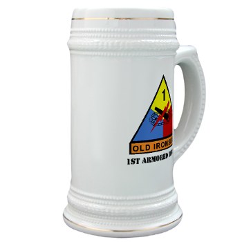 1AD - M01 - 03 - SSI - 1st Armored Division with Text Stein - Click Image to Close